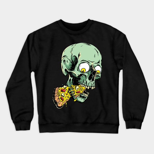 skeleton pizza Crewneck Sweatshirt by awesome98